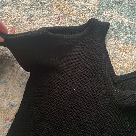 Ambience Apparel Black Cold Shoulder Sweater - Picture 4 of 4